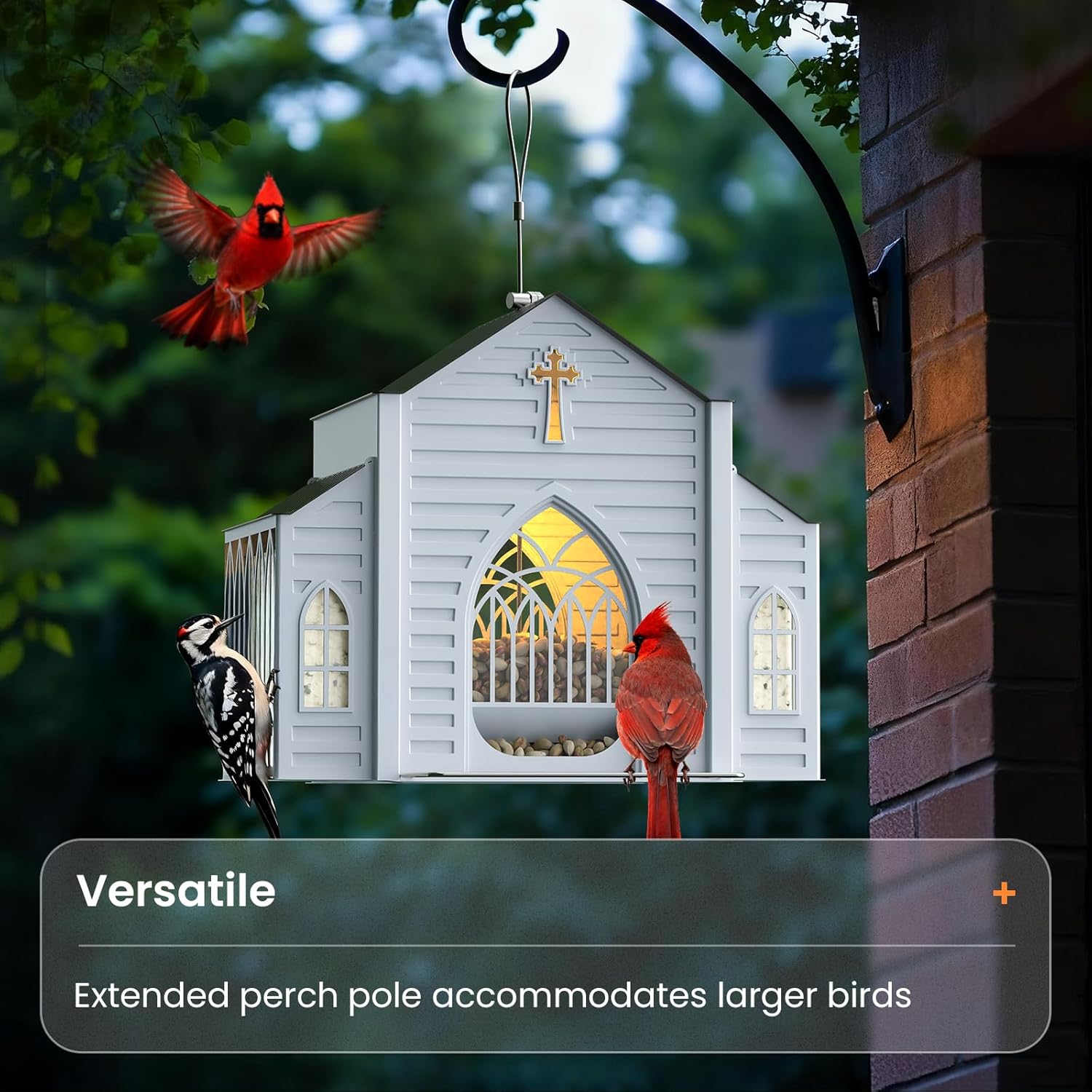 ✝️Rustic Church-Shaped Metal Solar Bird Feeder for Outdoor Garden🔥