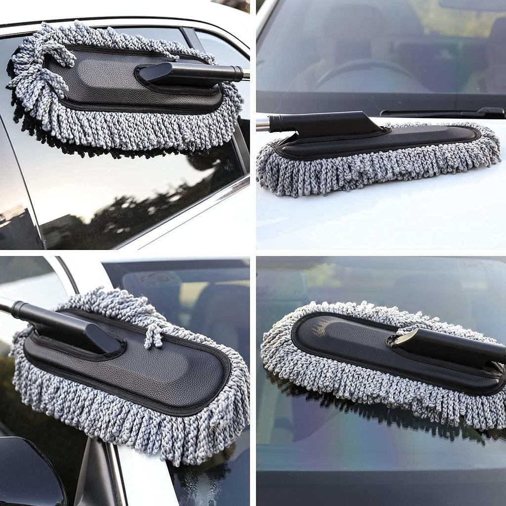 Microfiber Car Duster Kit, Long Handle-Brush Interior & Exterior Car Cleaning Cloth,Scratch & Lint Free, Pollen Removing Best Tools Best For Cars, Suvs, Sedan, Car Cleaning Kit (6 PCS), Multi